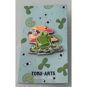 The Frog Days Are Over Creek Sunset Pond Toku Arts Enamel Pin